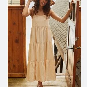Charlie Holiday Cream Tiered Maxi Sundress